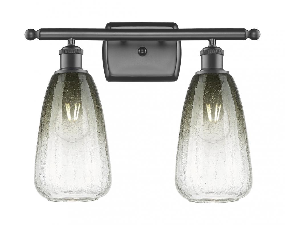 Brookhaven Almond - 2 Light - 16 inch - Oil Rubbed Bronze - Bath Vanity Light