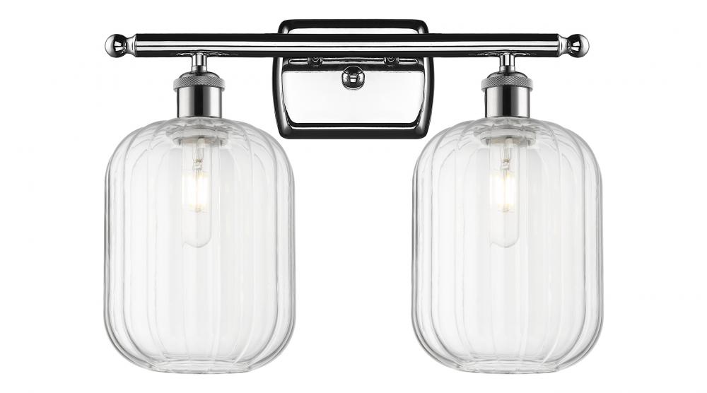 Preston Cylinder - 2 Light - 17 inch - Polished Chrome - Bath Vanity Light