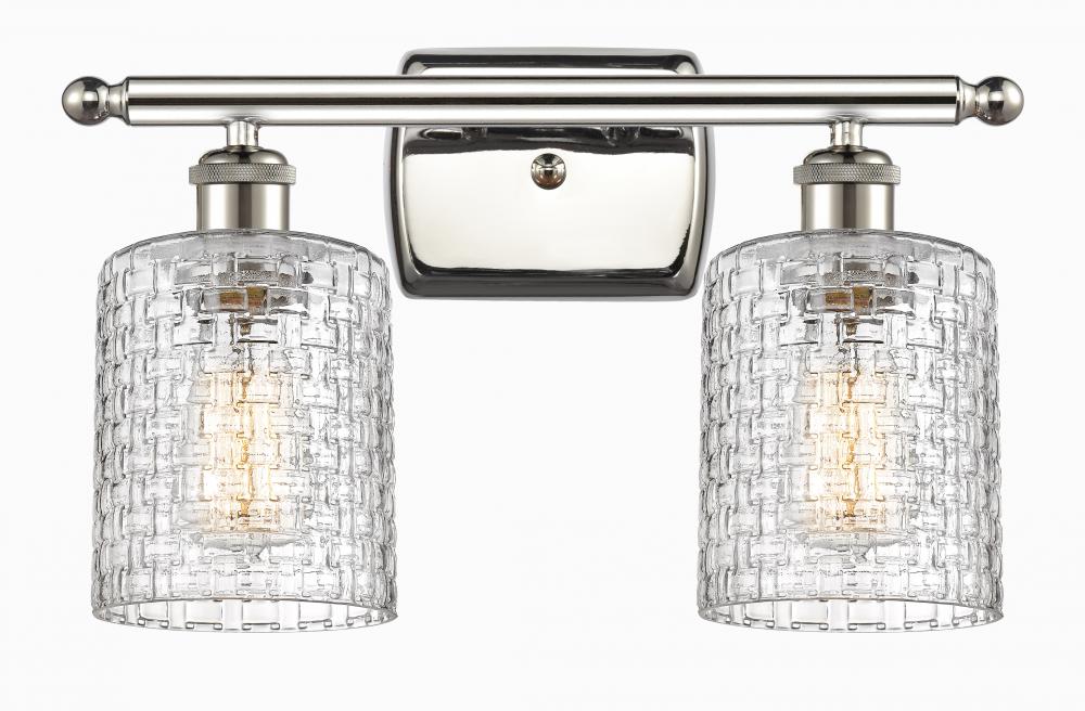 Cobbleskill - 2 Light - 15 inch - Polished Nickel - Bath Vanity Light