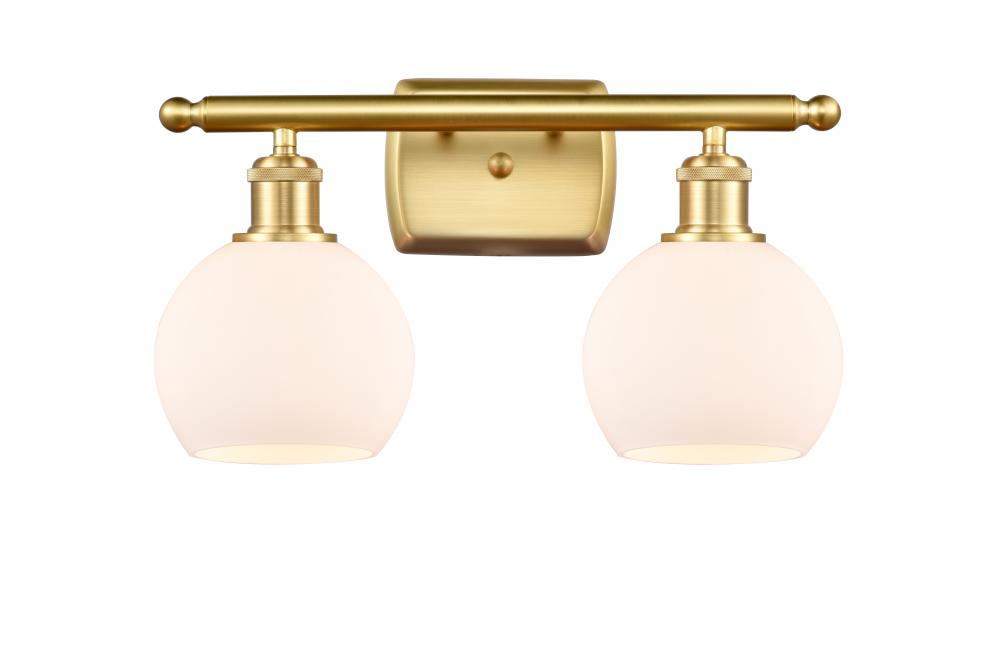 Athens - 2 Light - 16 inch - Satin Gold - Bath Vanity Light