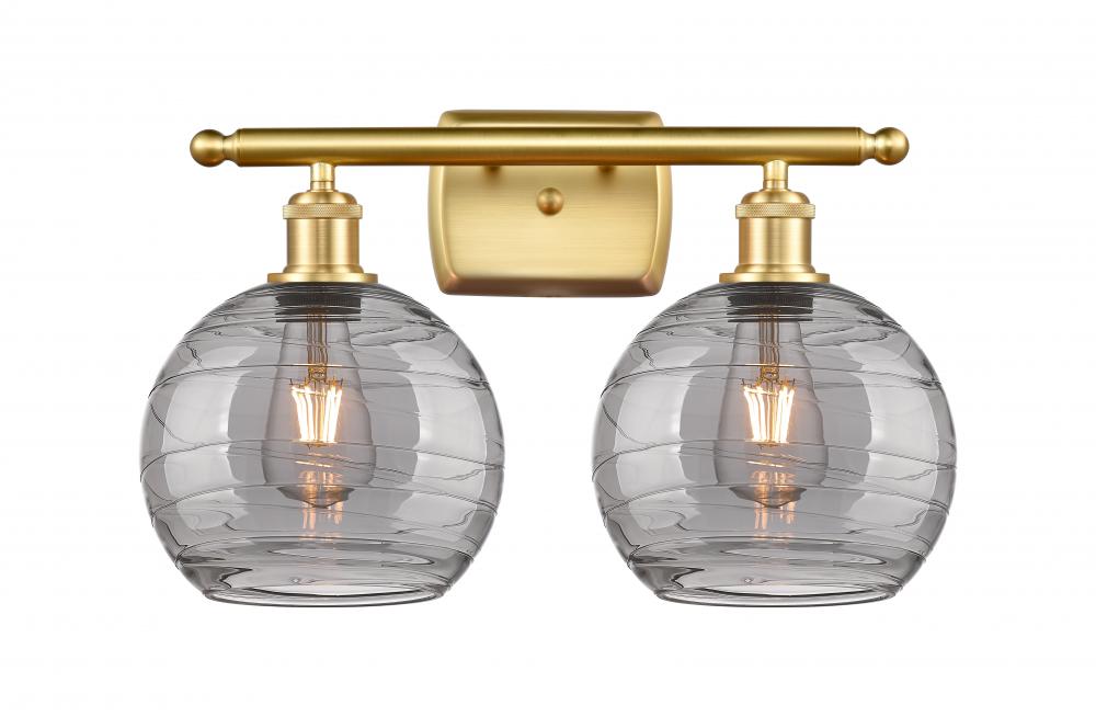 Athens Deco Swirl - 2 Light - 18 inch - Satin Gold - Bath Vanity Light