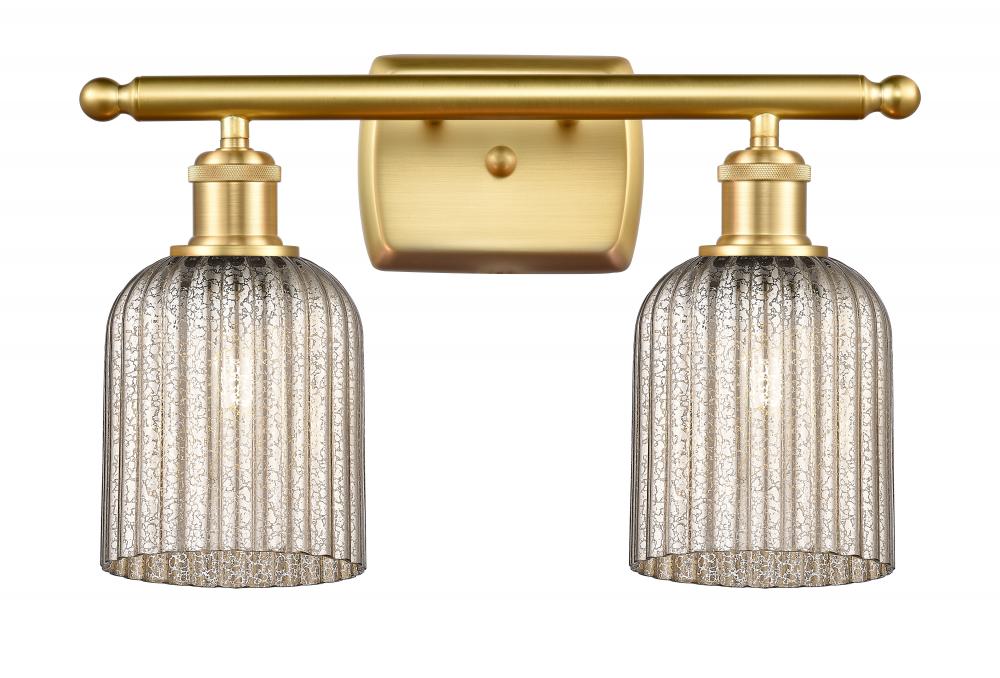 Bridal Veil - 2 Light - 15 inch - Satin Gold - Bath Vanity Light