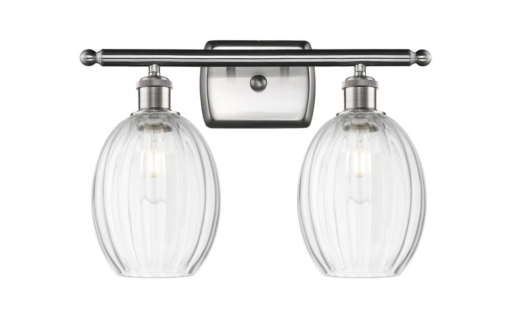 Preston Bulb - 2 Light - 16 inch - Brushed Satin Nickel - Bath Vanity Light