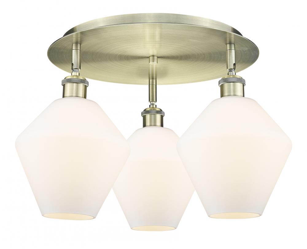 Cindyrella - 3 Light - 20 inch - Antique Brass - Semi-Flush Mount