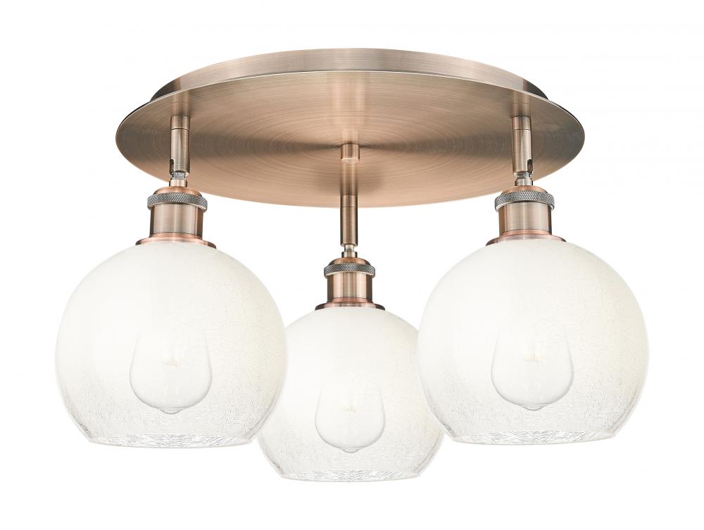 Brookhaven Globe - 3 Light - 20 inch - Antique Copper - Semi-Flush Mount