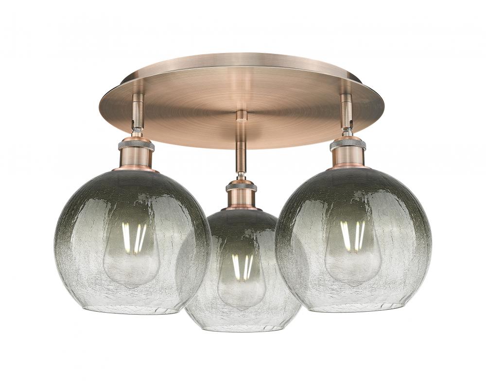 Brookhaven Globe - 3 Light - 20 inch - Antique Copper - Semi-Flush Mount