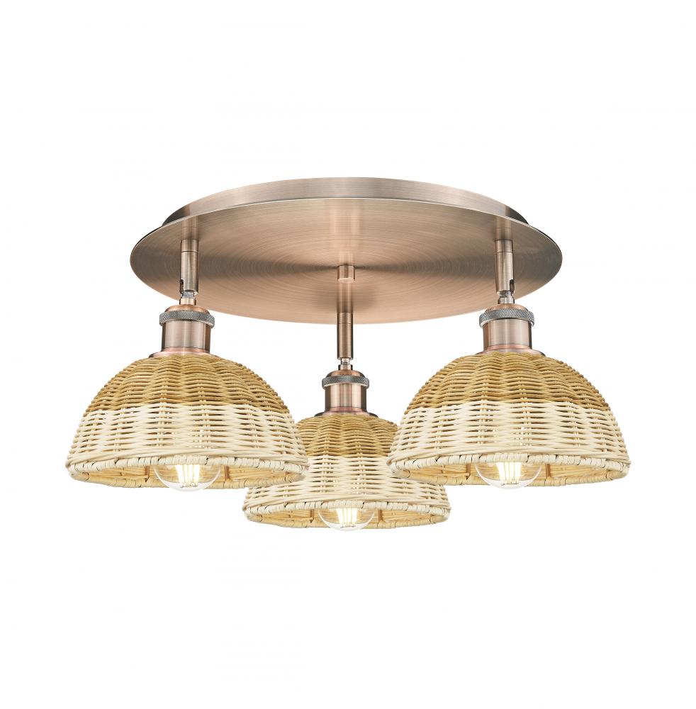 Bristol Natural II - 3 Light - 19 inch - Antique Copper - Semi-Flush Mount