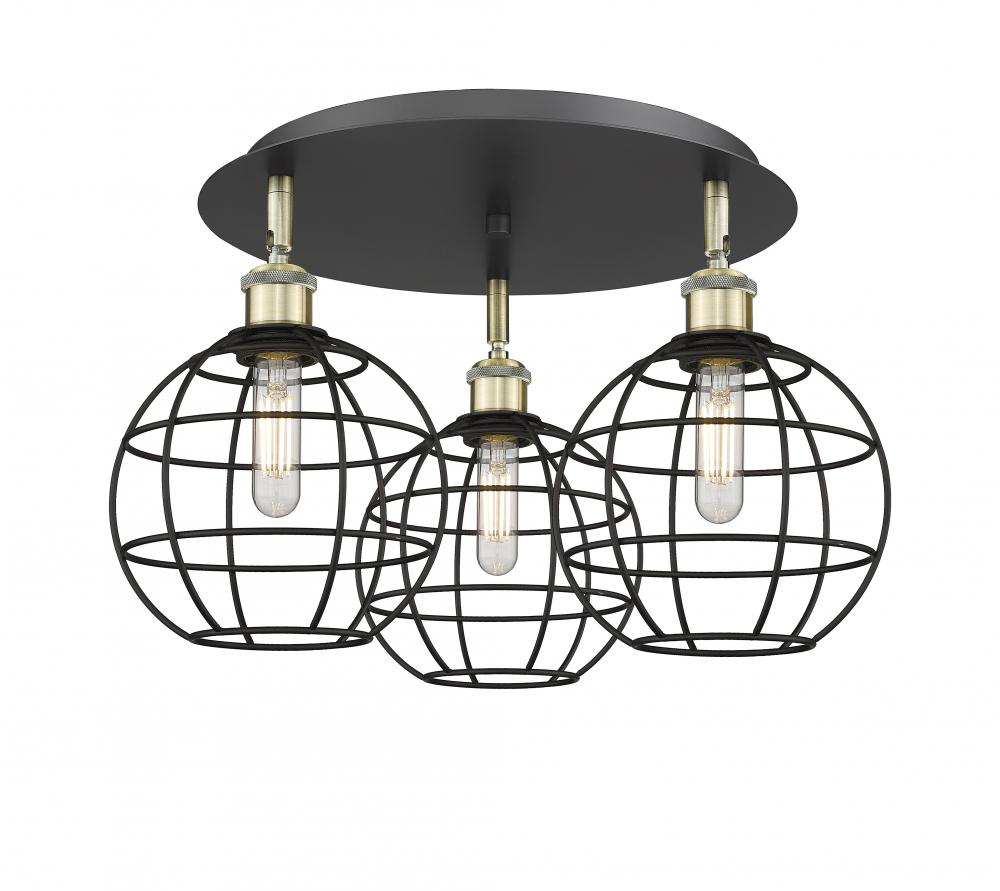 Lake Placid - 3 Light - 20 inch - Black Antique Brass - Semi-Flush Mount