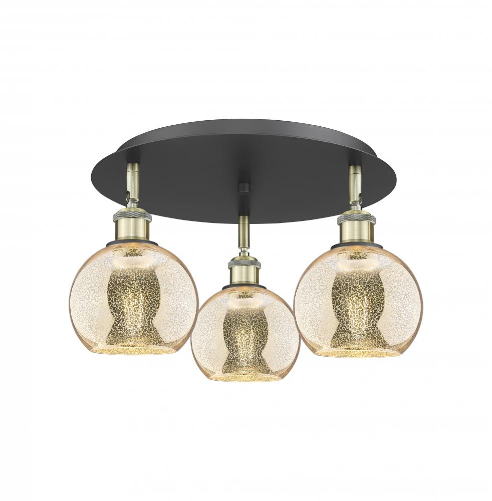 Athens - 3 Light - 18 inch - Black Antique Brass - Semi-Flush Mount