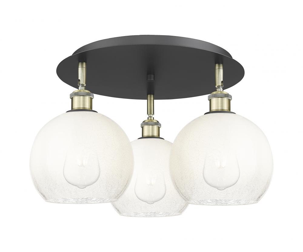Brookhaven Globe - 3 Light - 20 inch - Black Antique Brass - Semi-Flush Mount