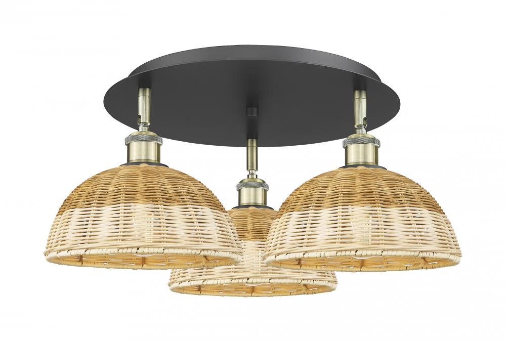 Bristol Natural II - 3 Light - 21 inch - Black Antique Brass - Semi-Flush Mount