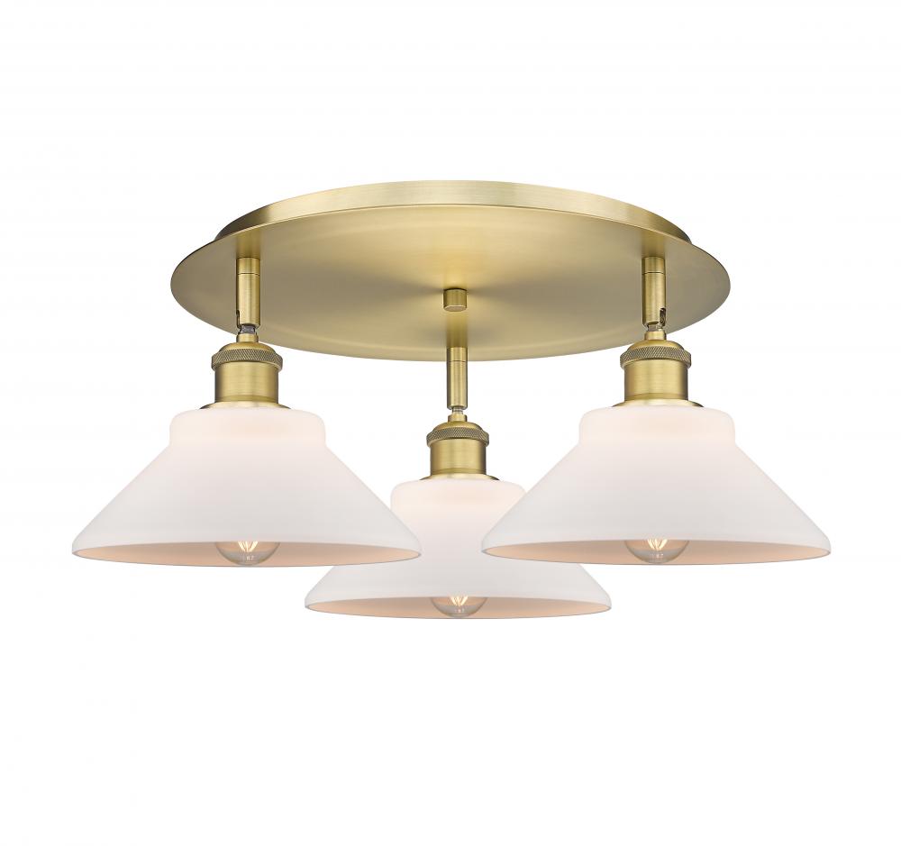 Orwell - 3 Light - 20 inch - Brushed Brass - Flush Mount