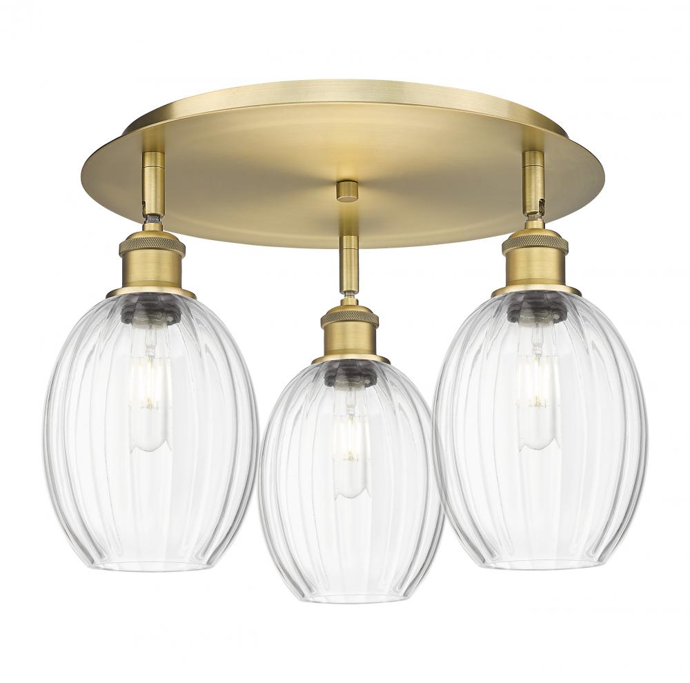 Preston Bulb - 3 Light - 18 inch - Brushed Brass - Semi-Flush Mount