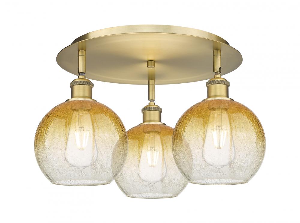 Brookhaven Globe - 3 Light - 20 inch - Brushed Brass - Semi-Flush Mount