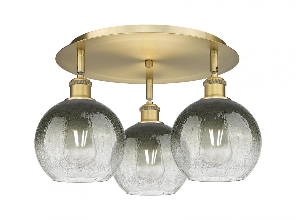 Brookhaven Globe - 3 Light - 20 inch - Brushed Brass - Semi-Flush Mount