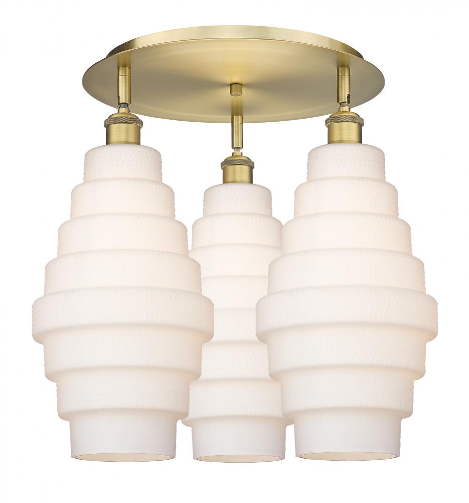 Cascade - 3 Light - 20 inch - Brushed Brass - Semi-Flush Mount