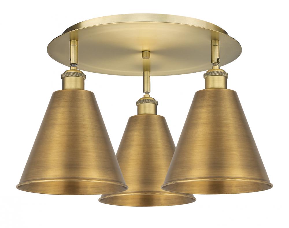 Berkshire - 3 Light - 20 inch - Brushed Brass - Flush Mount