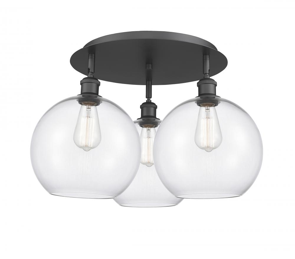 Athens - 3 Light - 22 inch - Matte Black - Semi-Flush Mount