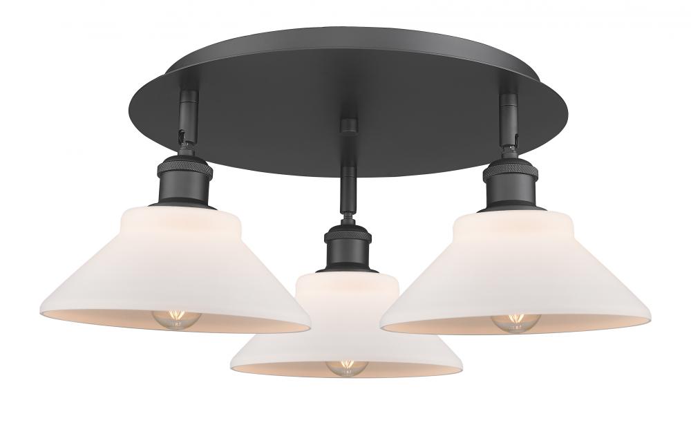 Orwell - 3 Light - 20 inch - Matte Black - Semi-Flush Mount