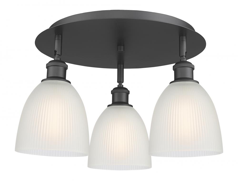 Castile - 3 Light - 18 inch - Matte Black - Semi-Flush Mount