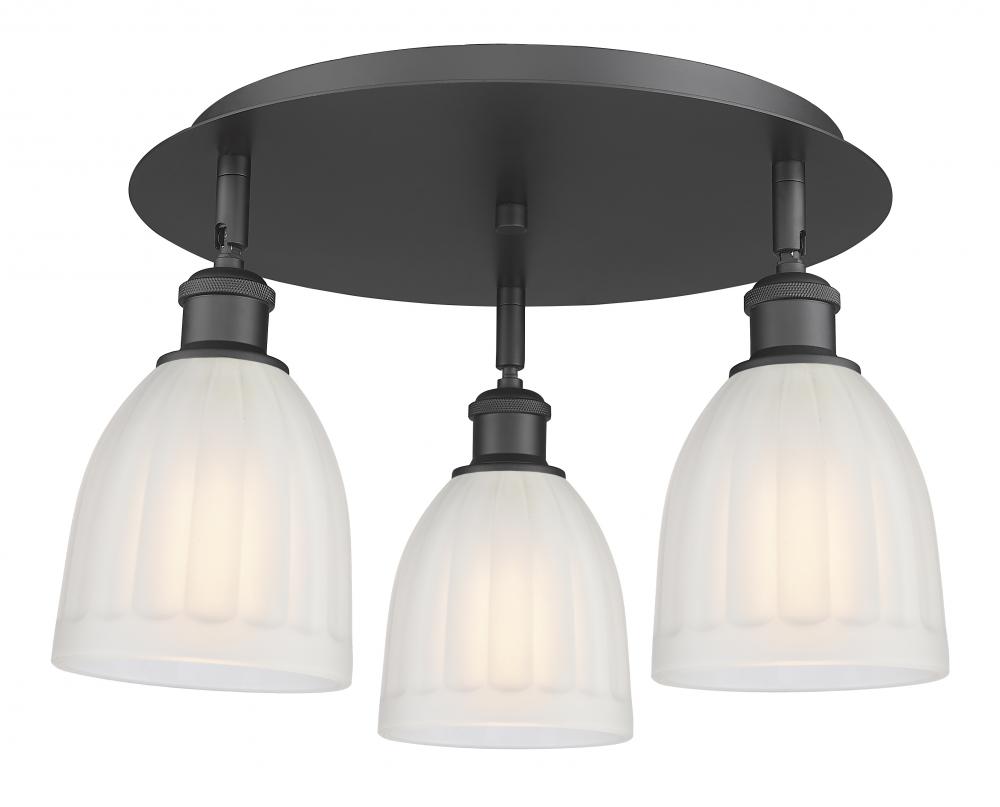 Brookfield - 3 Light - 18 inch - Matte Black - Semi-Flush Mount