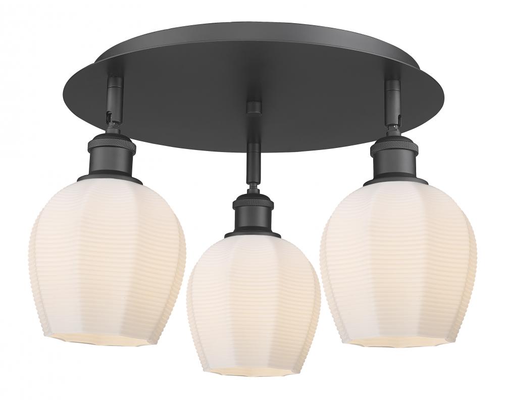 Norfolk - 3 Light - 18 inch - Matte Black - Semi-Flush Mount