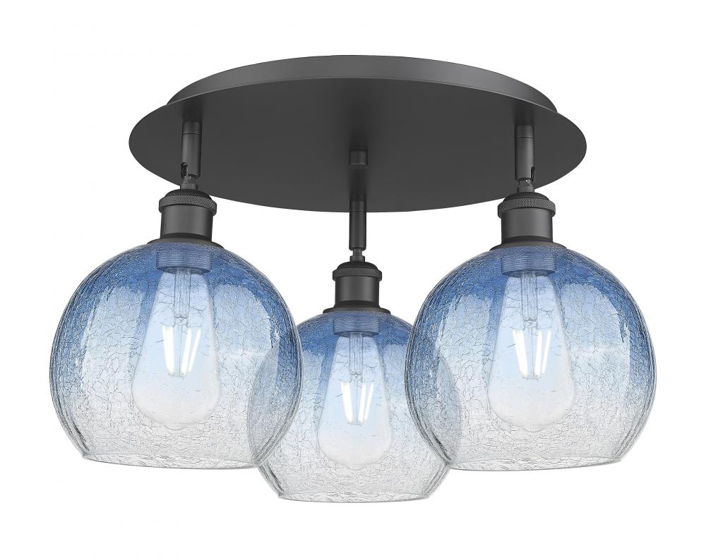 Brookhaven Globe - 3 Light - 20 inch - Matte Black - Semi-Flush Mount