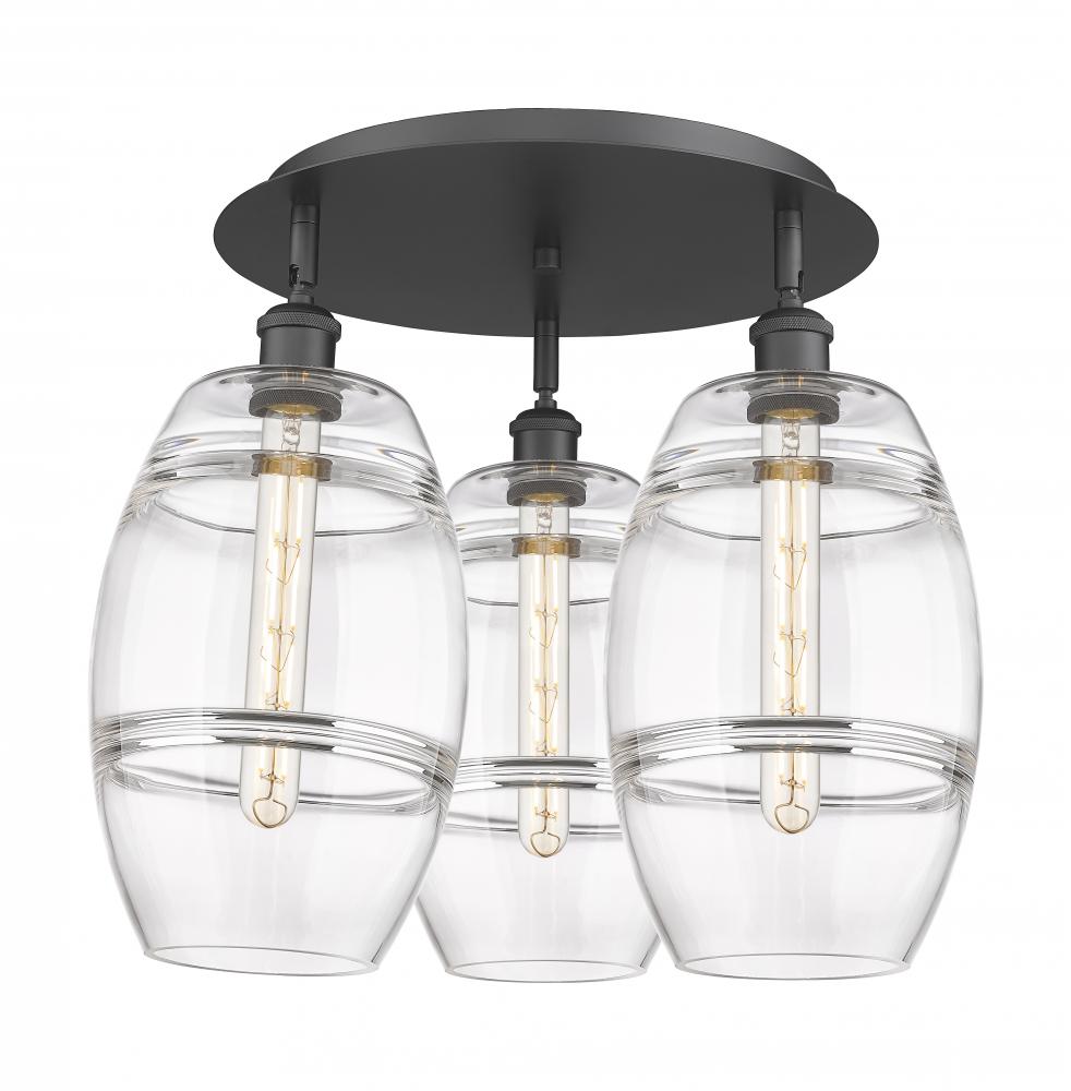 Vaz - 3 Light - 20 inch - Matte Black - Semi-Flush Mount