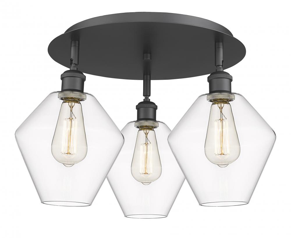 Cindyrella - 3 Light - 20 inch - Matte Black - Semi-Flush Mount
