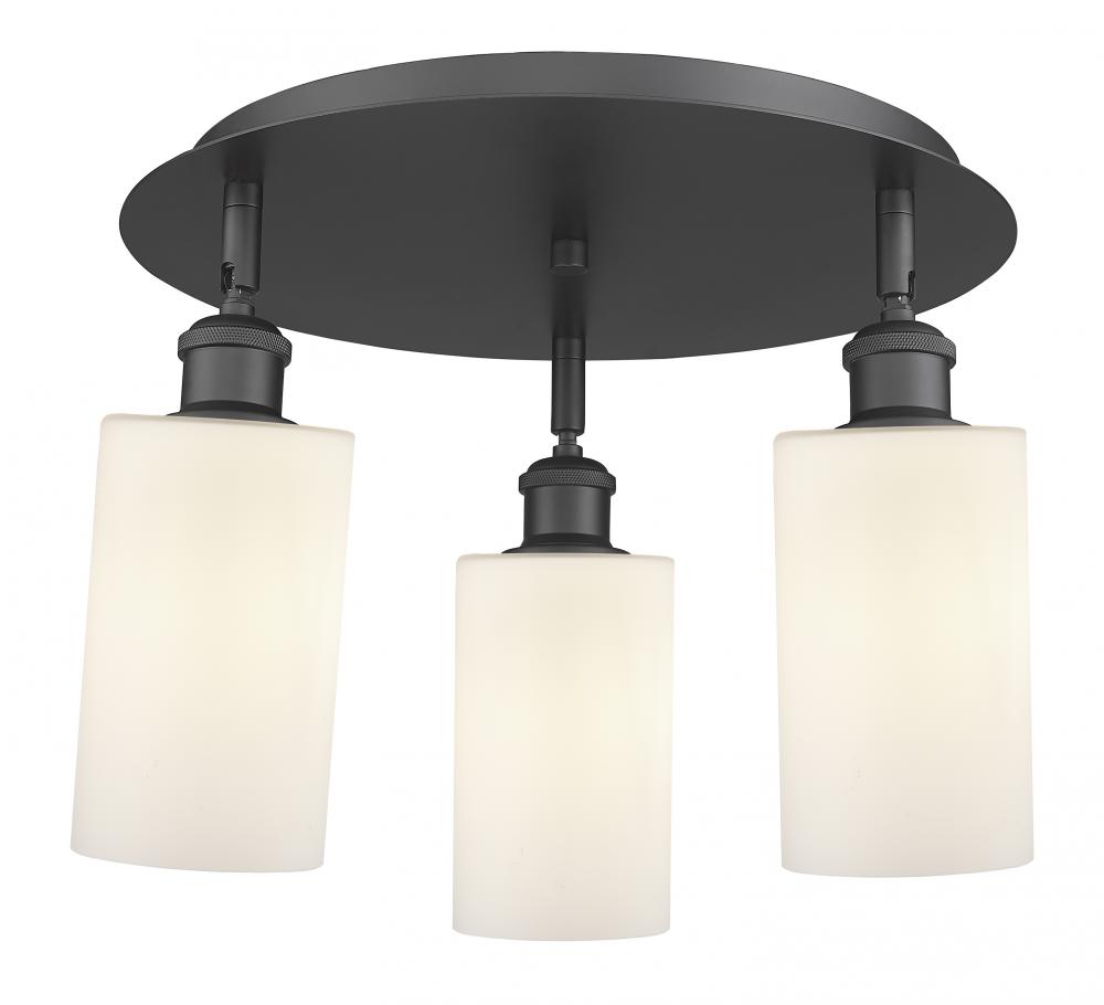 Clymer - 3 Light - 16 inch - Matte Black - Semi-Flush Mount