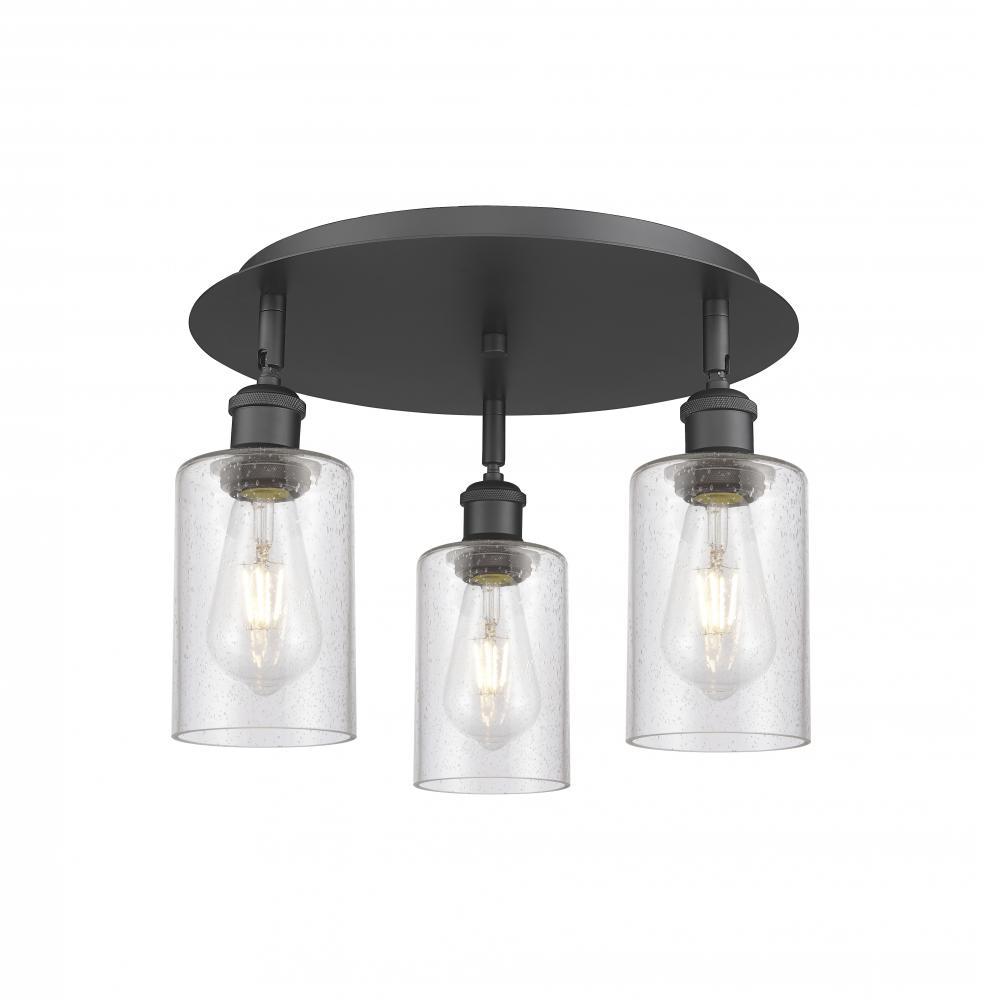 Clymer - 3 Light - 16 inch - Matte Black - Semi-Flush Mount