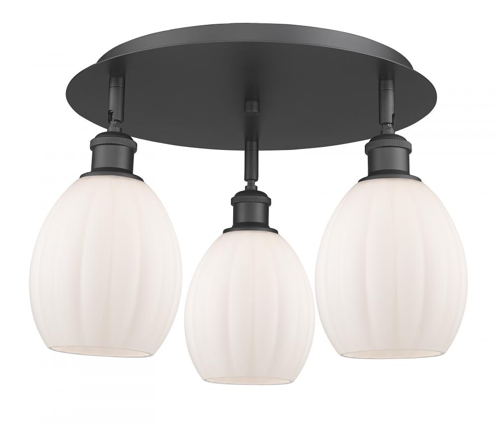 Eaton - 3 Light - 17 inch - Matte Black - Semi-Flush Mount