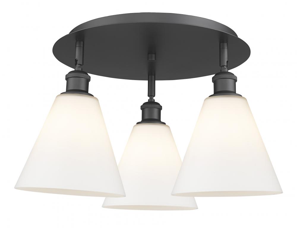 Berkshire - 3 Light - 20 inch - Matte Black - Semi-Flush Mount