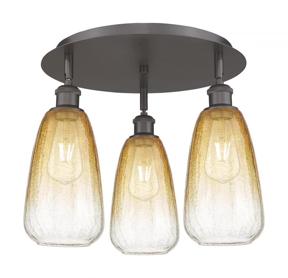 Brookhaven Almond - 3 Light - 18 inch - Oil Rubbed Bronze - Semi-Flush Mount