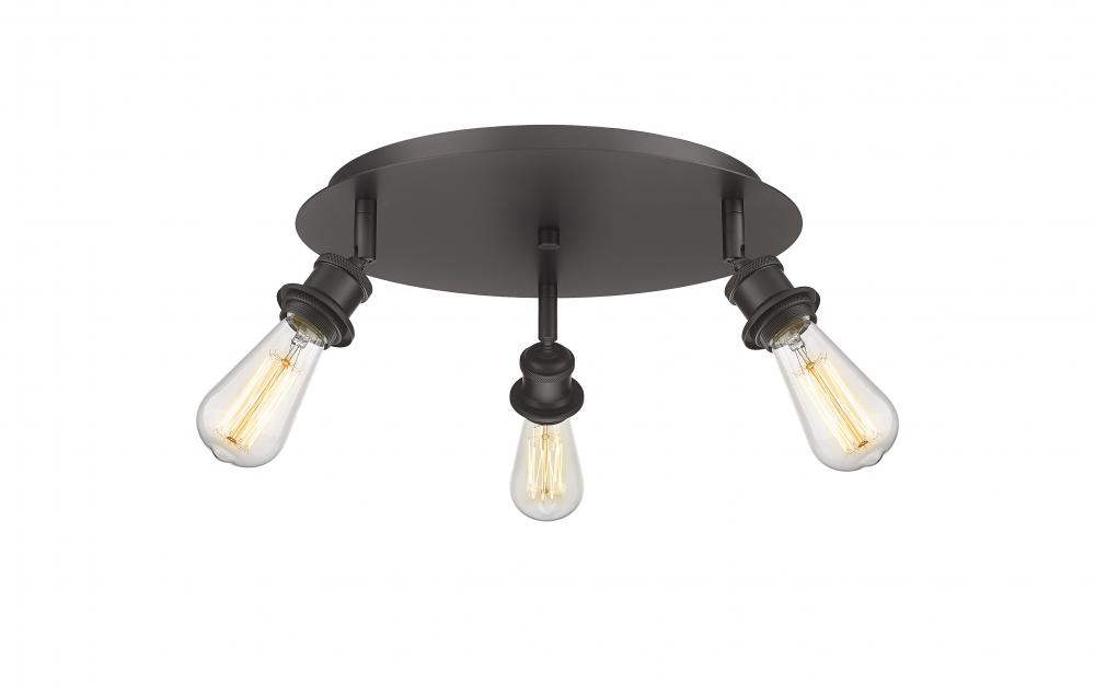 Ballston - 3 Light - 12 inch - Oil Rubbed Bronze - Semi-Flush Mount