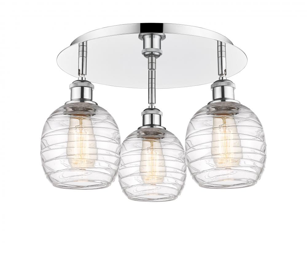 Belfast - 3 Light - 18 inch - Polished Chrome - Semi-Flush Mount