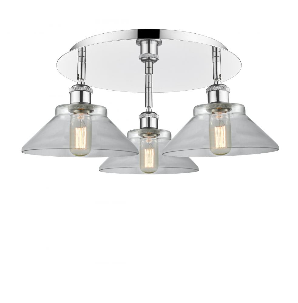 Orwell - 3 Light - 20 inch - Polished Chrome - Semi-Flush Mount