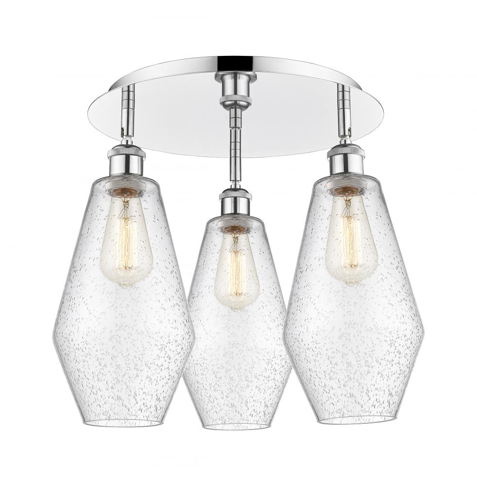 Cindyrella - 3 Light - 19 inch - Polished Chrome - Semi-Flush Mount