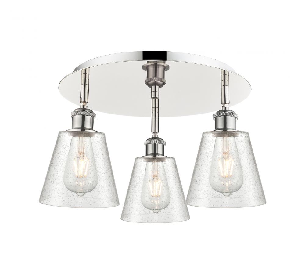 Caton - 3 Light - 17 inch - Polished Nickel - Semi-Flush Mount