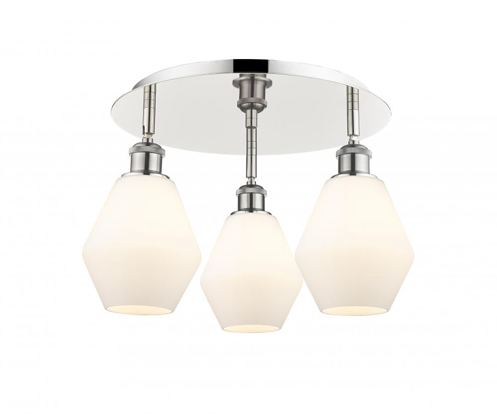 Cindyrella - 3 Light - 18 inch - Polished Nickel - Semi-Flush Mount