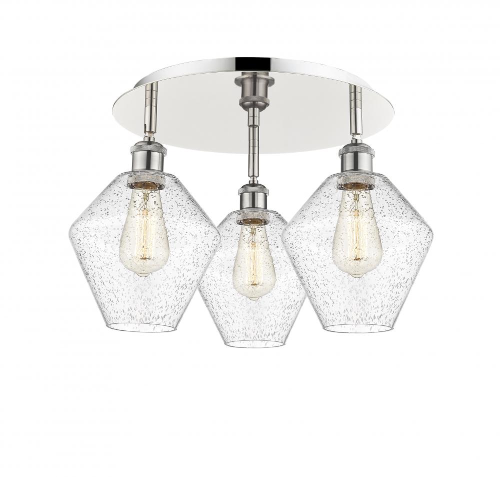 Cindyrella - 3 Light - 20 inch - Polished Nickel - Semi-Flush Mount