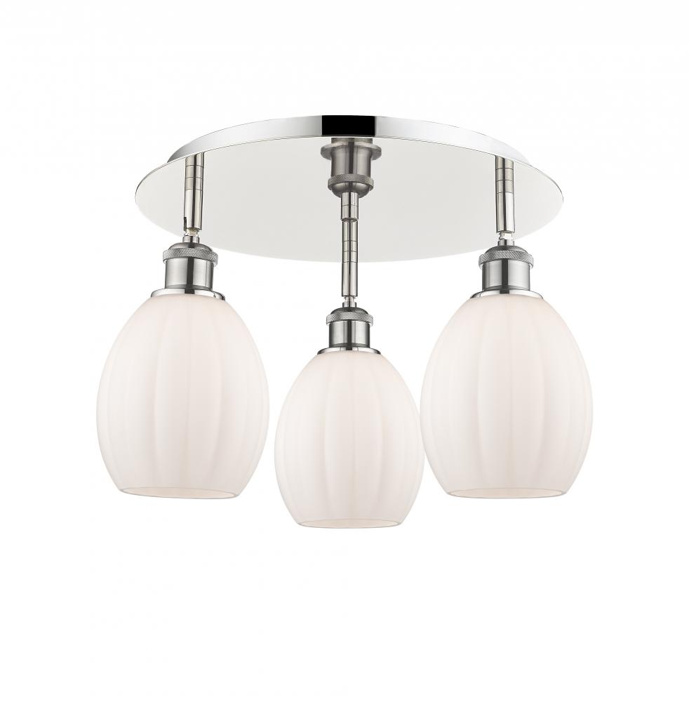 Eaton - 3 Light - 17 inch - Polished Nickel - Semi-Flush Mount