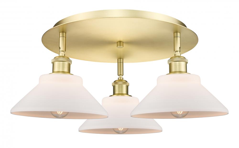 Orwell - 3 Light - 20 inch - Satin Gold - Flush Mount