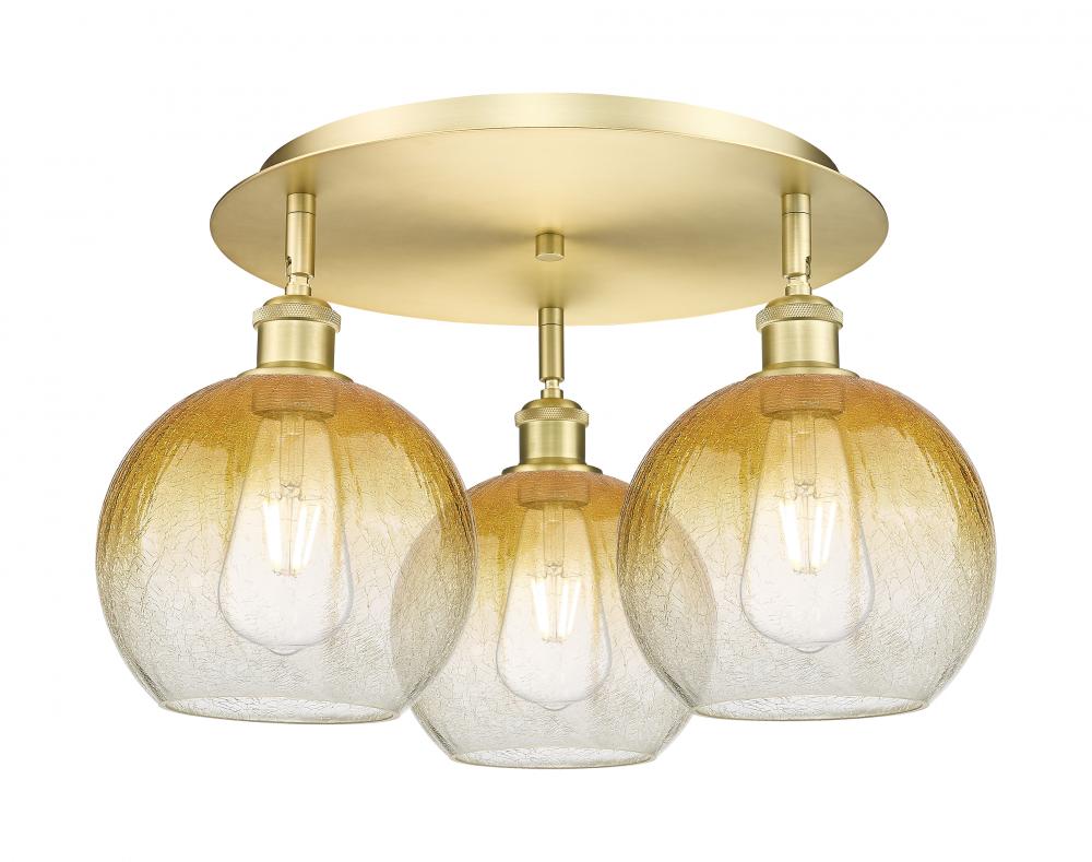 Brookhaven Globe - 3 Light - 20 inch - Satin Gold - Semi-Flush Mount