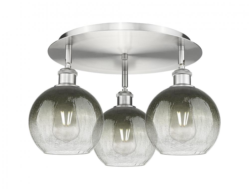 Brookhaven Globe - 3 Light - 20 inch - Satin Nickel - Semi-Flush Mount
