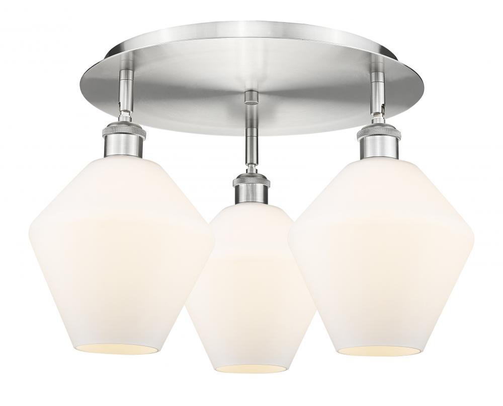 Cindyrella - 3 Light - 20 inch - Satin Nickel - Semi-Flush Mount