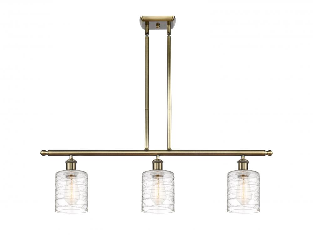 Cobbleskill - 3 Light - 36 inch - Antique Brass - Stem hung - Island Light