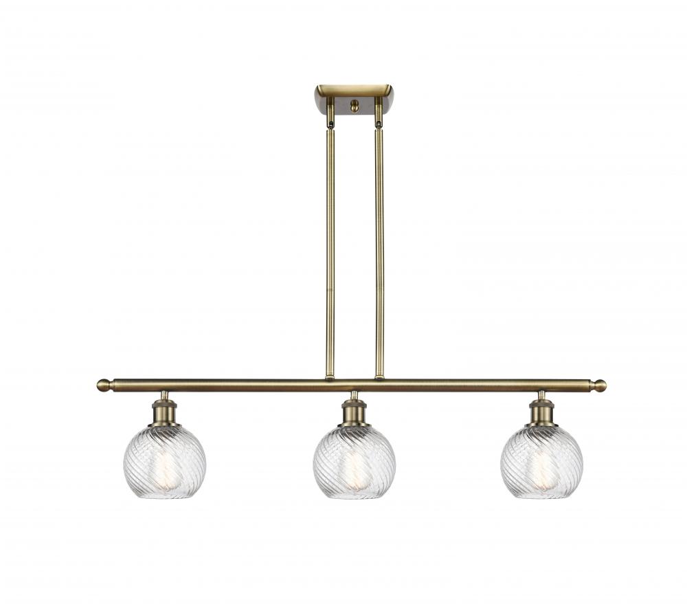 Small Twisted Swirl 3 Light Island Light part of the Ballston Collection