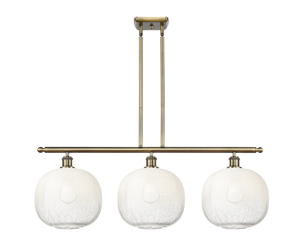 Brookhaven Sphere - 3 Light - 37 inch - Antique Brass - Stem Hung - Island Light