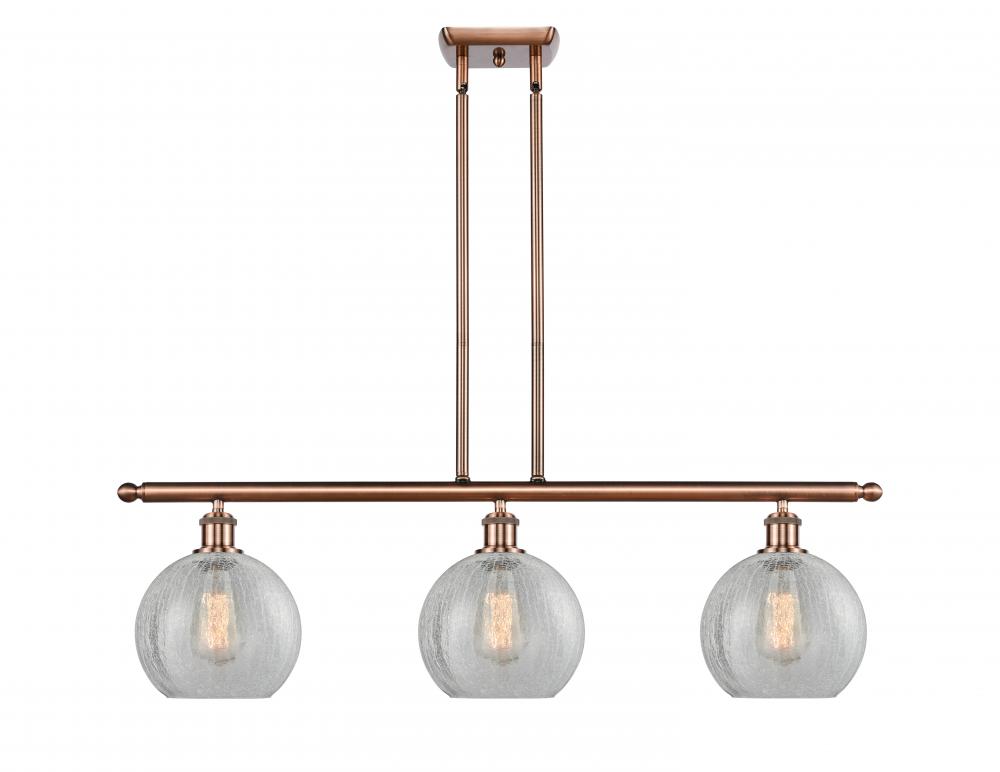 Athens - 3 Light - 36 inch - Antique Copper - Stem hung - Island Light